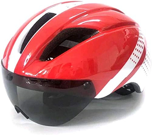Mountain Bike Helmet : HNZSHelmet Downhill Cycling Helmet MTB Road Mountain Bike Helmet 56-61 cm red in 3lens 1