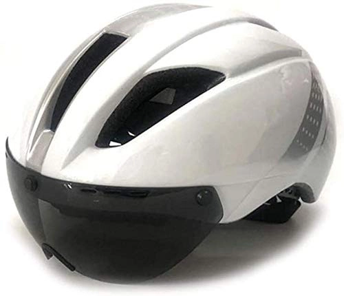 Mountain Bike Helmet : HNZSHelmet Downhill Cycling Helmet MTB Road Mountain Bike Helmet 56-61 cm wht Silver in 3lens 2