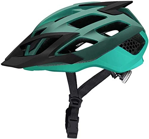 Mountain Bike Helmet : HNZSHelmet Mountain Bicycle Helmet MTB Bike Helmet with Removable Visor Ultralight Sport Off-Road L Emerald Green 12