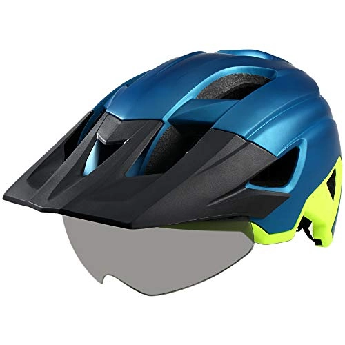 Mountain Bike Helmet : Irfora Mountain Bike Helmet with Removable Visor, Removable Goggles, Ultralight, Adjustable MTB Breathable Bicycle Helmet for Adults, Men, Women, Sports, Outdoor Protective Helmet