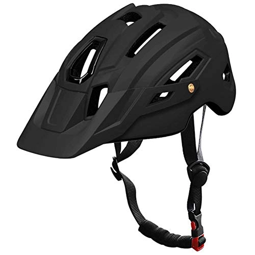 Mountain Bike Helmet : JDG Outdoor Sports Men And Women Riding Helmet Mountain Bike Helmet Safety Equipment (Color : Black, Size : 57-61CM)