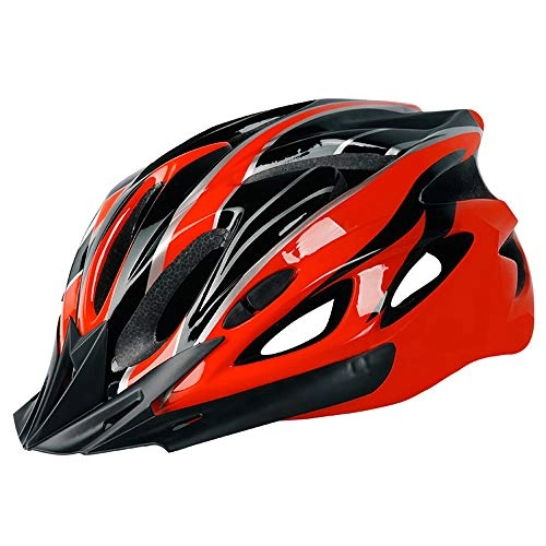 Mountain Bike Helmet : JFYCUICAN Helmet Cycling Helmet for Women Men Adjustable Ultralight Road Mountain Bike Helmet Sports Safety Protective Helmet (Color : Red, Size : Free)