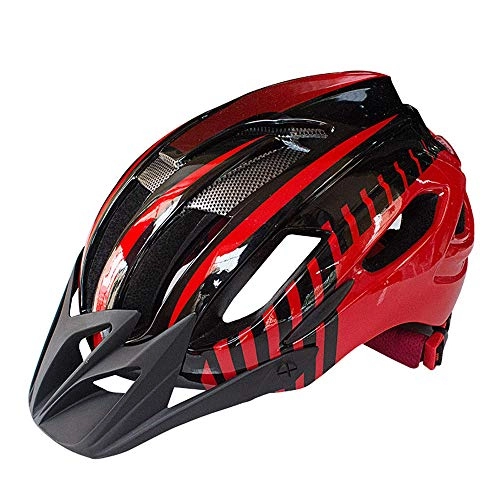 Mountain Bike Helmet : JFYCUICAN Helmet Cycling Helmet PC Shell Bicycle Helmet Protection Safety Mountain Bike Helmet for Men Women Outdoor Equipment (Color : Red, Size : Free)