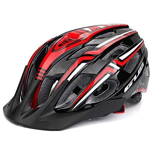 Mountain Bike Helmet : JINFAN Mountain Road Bike Integrated Helmet Bicycle Helmet Usb Charging Riding Helmet With Charging Taillights Equipped, Black-Headcircumference56-59cm