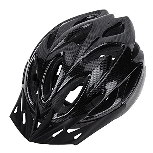 Mountain Bike Helmet : JINSP Bike helmet, Cycling helmet four seasons universal men's and women's riding ultra-light integrated self-propelled mountain rider equipment safety equipment. (Color : Black)