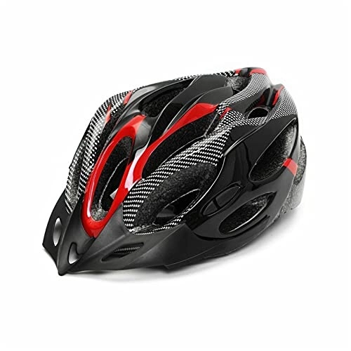 Mountain Bike Helmet : JINSP Bike helmet, Mountain bike outdoor riding safety helmet hat helmet cycling equipment safety equipment. (Color : Red)