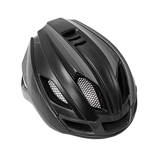 Mountain Bike Helmet : JINSP Bike helmet, Mountain bike riding helmet bicycle taillight night riding helmet riding equipment safety equipment. (Color : Black)
