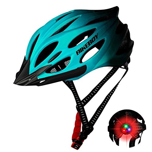 Mountain Bike Helmet : JOA Bike Helmet LED Lights Visors For Men Women Breathable Ultralight Sport Cycling Helmet MTB Mountain Road Bicycle Helmet(Multiple Colors) Blue