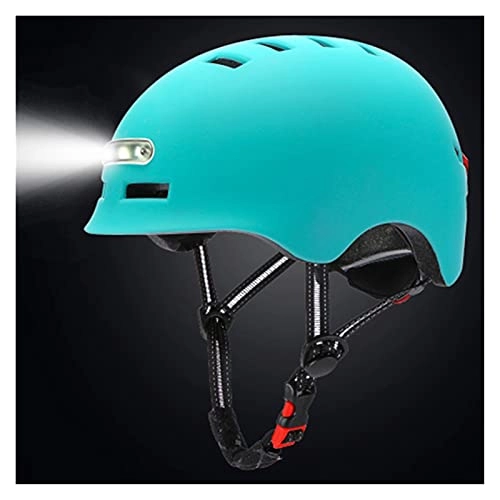 Mountain Bike Helmet : JSJJAEY helmet 2021 NEW Lamp Cycling Smart Tail Light Bike Adult Helmet Electric Bicycle MTB Road Scooter For Sport Urban Helmet Men Women (Color : Blue, Size : L 58-61cm)