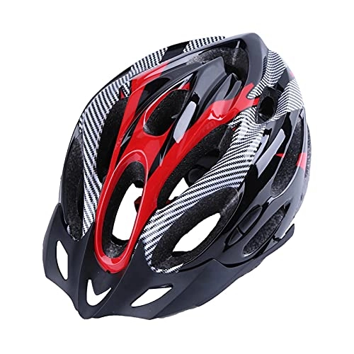 Mountain Bike Helmet : JSJJAEY helmet Bicycle Helmet Adjustable Adult Men Women Mountain MTB Bike 21 Vents Safety Cycling Tools (Color : Red)