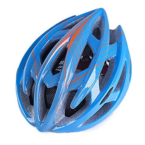Mountain Bike Helmet : Kaper Go Bicycle helmet with light bicycle helmet mountain bike helmet adult helmet riding equipment with lined helmet (Color : Blue)