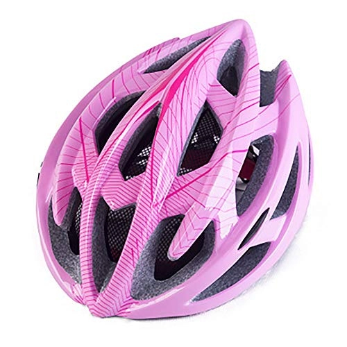 Mountain Bike Helmet : Kaper Go Bicycle helmet with light bicycle helmet mountain bike helmet adult helmet riding equipment with lined helmet (Color : Pink)