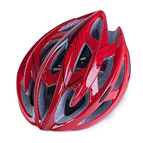 Mountain Bike Helmet : Kaper Go Bicycle helmet with light bicycle helmet mountain bike helmet adult helmet riding equipment with lined helmet (Color : Red)