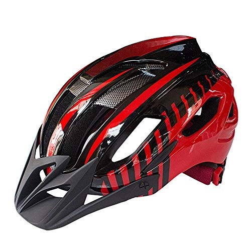 Mountain Bike Helmet : Kaper Go Bicycle Mountain Bike Safety Helmet Integrated Molding Helmet Universal Riding Equipment (Color : Red)