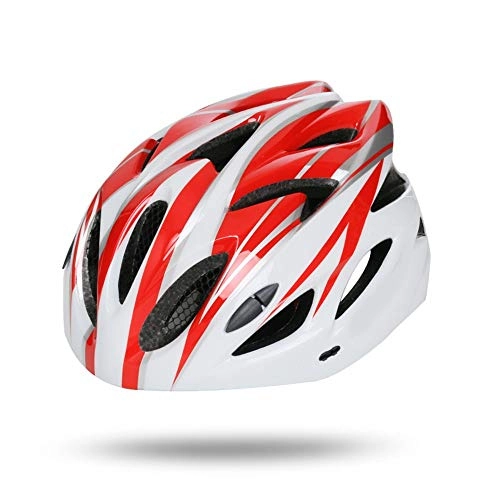 Mountain Bike Helmet : Kaper Go Helmet Men And Women Ultra Light Integrated Molding Riding Helmet Mountain Road Bicycle Equipment (Color : Red White)
