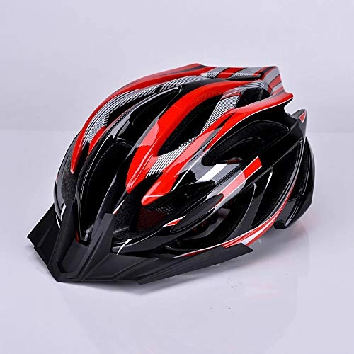 Mountain Bike Helmet : Kaper Go Mountain bike bicycle riding helmet men and women helmet riding breathable comfortable helmet removable brim (Color : Red)