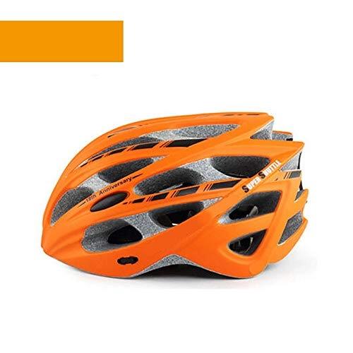 Mountain Bike Helmet : Kaper Go Road mountain bike equipment riding helmet integrated ultra light adult men and women helmet 30 hole breathable safety helmet (Color : Orange)