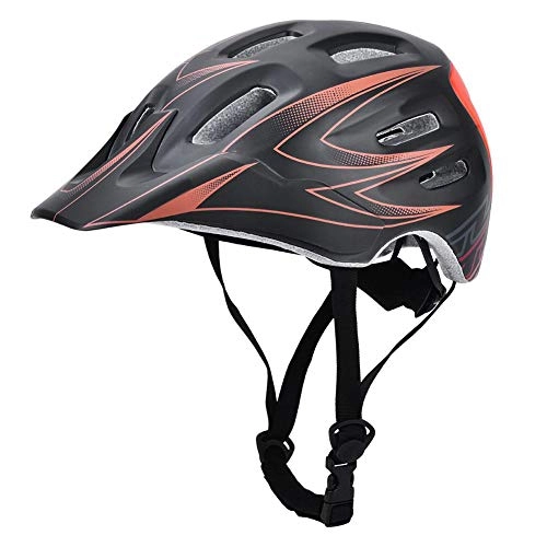 Mountain Bike Helmet : Keenso Unisex Sports Helmet, EPS Integrated Sports Helmet Outdoor Cycling Helmet Head Protector with 18 Air Holes for Mountain Bike Road Bike(M-Black & Orange)