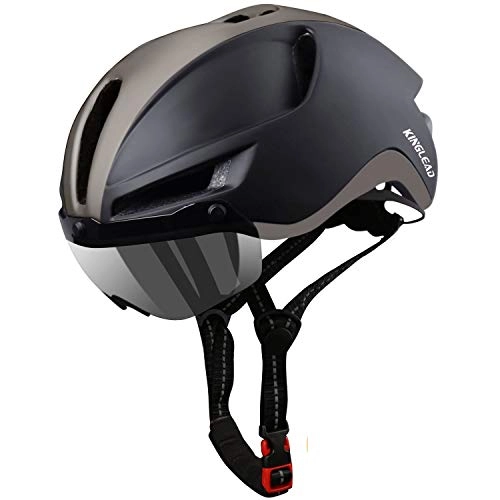 Mountain Bike Helmet : KINGLEAD Bike Helmet, Bicycle Helmet Men Cpsc Certified with USB Charging Light&Detachable Magnetic Goggles Uv Protective&Reflective Adjustment Straps&Carry Bag Mountain / Road Cycling Helmets(Kl-089)