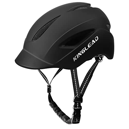 Mountain Bike Helmet : KINGLEAD Bike Helmet, Cycling Helmet with Detachable USB Charge Led Light, CE Certified, Mountain Road Riding Outdoors Sports Adult Bike Helmet for Men and Women, Adjustable Bicycle Helmet 57-62CM