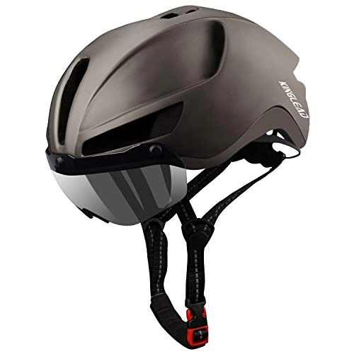 Mountain Bike Helmet : KINGLEAD Bike Helmet, Road Bicycle Helmet Men Safety USB Charging Light, Adjustable Bike Helmet Ladies, Detachable Magnetic Visor&UV Protective, Lightweight Cycling Helmet Men Women Mountain Helmet