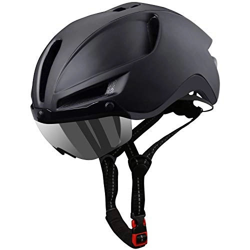 Mountain Bike Helmet : KINGLEAD Mountain Bike Helmet, Road Bicycle Helmet Men Safety USB Charging, Adjustable Bike Helmet Ladies, Detachable Magnetic Goggles Visor&UV Protective&Carry Bag Lightweight Cycling Helmet Men