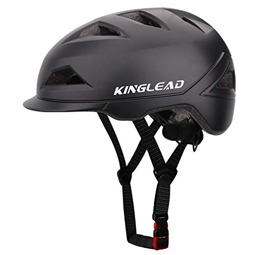 Mountain Bike Helmet : KINGLED Bike Helmet, Cycling Helmet with Detachable USB Charge Led Light, CE Certified, Mountain Road Riding Outdoors Sports Cycle Helmet for Men and Women, Lightweight Adult Bike Helmet 57-62CM