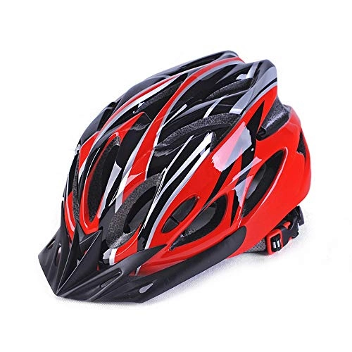 Mountain Bike Helmet : KNJF Adult Helmet Adult Bike Helmet Bicycle Cycling Helmet Adjustable Mountain Road Biking Helmets for Adults Men Women Bike Riding Safety Adult (Color : Red-black, Size : 57cm)