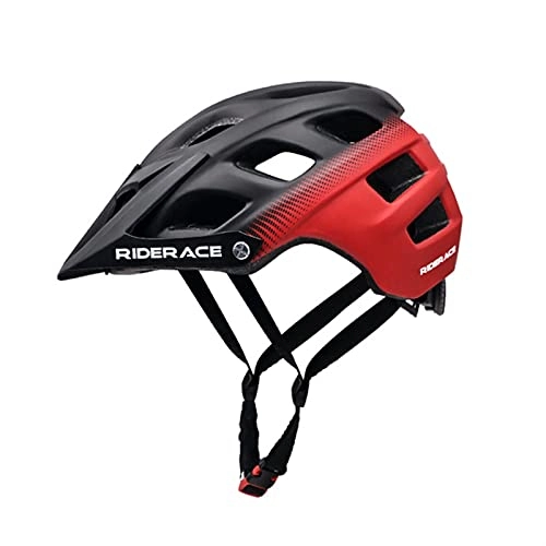 Mountain Bike Helmet : KSHYE Bicycle Helmet Cycling Ultralight In-mold MTB Bike Eps Comfort Men's Mountain Helmets Safety Cap (Color : Black Red)
