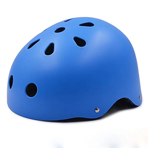 Mountain Bike Helmet : KSHYE Round MTB Bike Helmet Kids / Adults Men Women Sport Accessory Cycling Helmet Adjustable Head Size Mountain Road Bicycle Helmet (Color : Blue, Size : S(51-55CM))