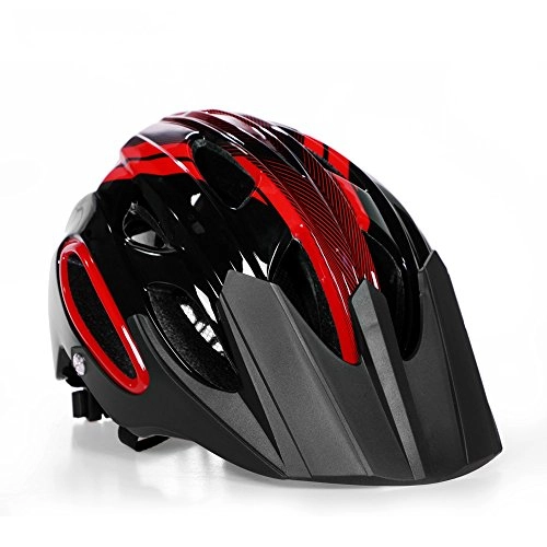 Mountain Bike Helmet : KSNCQJ Mountain Helmet, Men And Women, One-piece Riding Equipment, Mountain Bike Helmet Cycling helmet (Color : Red Black)