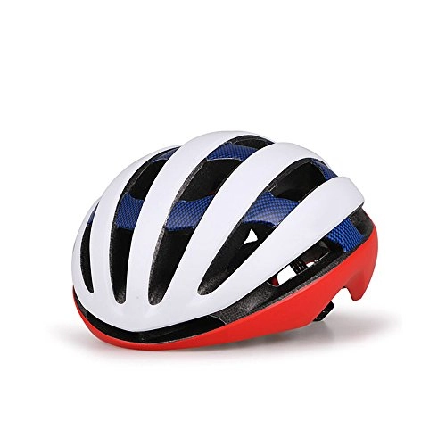 Mountain Bike Helmet : KSNCQJ Siamese Riding Helmet Road Bike Bicycle Helmet Mountain Bike Helmet Men And Women Helmet Cycling helmet (Color : White blue red)