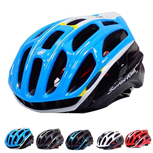 Mountain Bike Helmet : KuaiKeSport Bicycle Helmet Adult, Unisex Mountain Bike Helmet with LED Taillight-CE Certified, Cycling Helmet Breathable Lightweight Riding Equipment Helmets for Adult Men and Women, blue, L