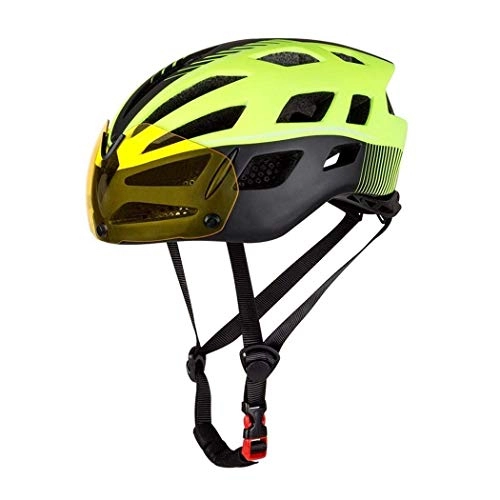 Mountain Bike Helmet : Kyman Bike helmet，Cycling Helmet Mountain road bike safety helmet Cycling helmet glasses integrated magnetic goggles Impact resistance (Color : Green, Size : S) (Color : Green, Size : Small)