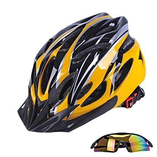 Mountain Bike Helmet : Kyman Bike helmet，Free Sport Cycling Glasses Bicycle Helmet Bike Goggles Helmets Mtb Mountain Motorcycles Helmet Safety Caps For Men's Woman Impact resistance (Color : Set E type)