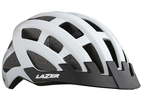 Mountain Bike Helmet : Lazer Compact Mens Cycling Helmet - White, One Size / Bicycle Cycle Biking Bike Road Mountain MTB Adult Head Safety Guard Skull Protection Breathable Cool Air Vent Commute Riding Ride Wear