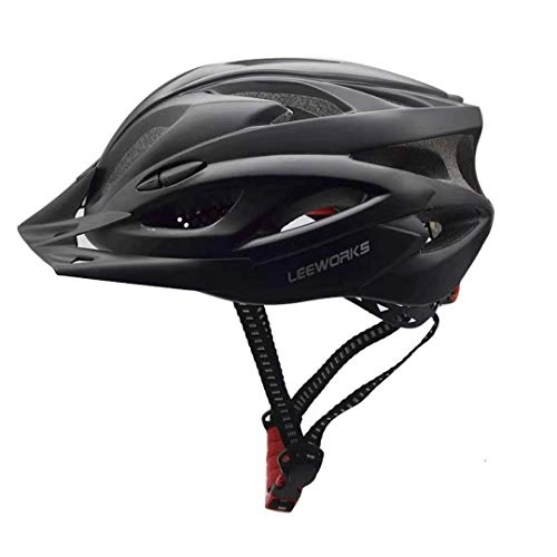 Mountain Bike Helmet : Leeworks Bike Helmet Cycle Bicycle Cycling Helmet Mens Adults Mountain All Road Bike Electric Scooter Accessories MTB Racing Helmet (Carbon Black, M)