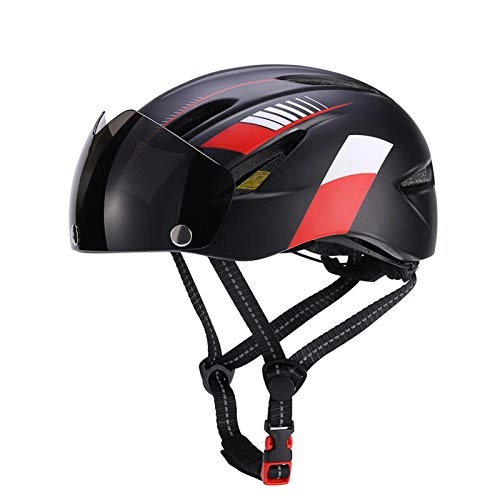 Mountain Bike Helmet : Lightweight MTB Bike Helmets with Magnetic Detachable Sun Visor, Specialized Dirt Bike Helmets, Urban Bike Helmet Suitable for Road / Mountain Bikes (57-66CM)