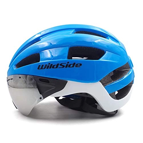 Mountain Bike Helmet : linfei Bicycle Helmet Racing Time-Trial Helmet With Goggles In-Mold Adult Eps Aero Ultralight Road Mtb Cycling 54-58 Cm P