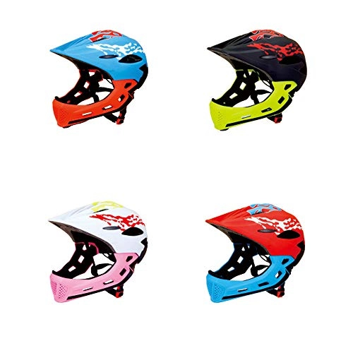 Mountain Bike Helmet : LIVELOVELAUGH Kids Bicycle Helmet, Helmet with Chin Detachable 50-53cm High Density EPS / PC Shockproof Breathable Ultralight 4 Colors, white+pink