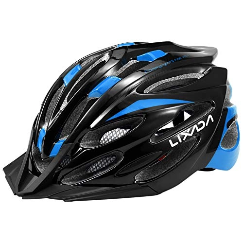Mountain Bike Helmet : Lixada Cycling Helmet 24 Vents Adjustable Bicycle Helmet with Visor Breathable Mountain Bike Helmet Lightweight Road Bike Helmet Unisex