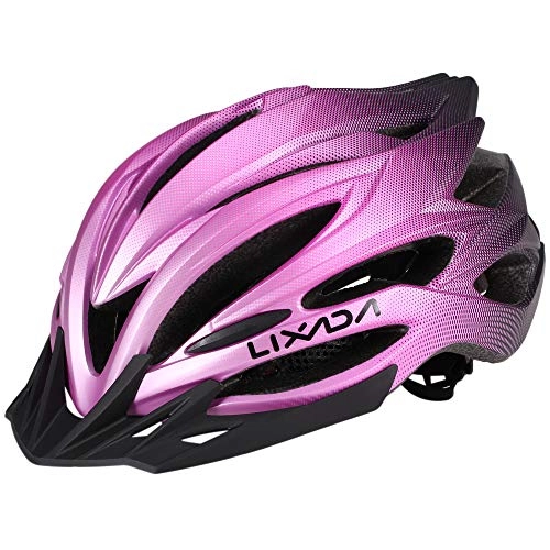 Mountain Bike Helmet : Lixada Cycling Helmet MTB Bike Helmet with Rear Light and Sun Visor Breathable Bicycle Safety Helmet for Women Men