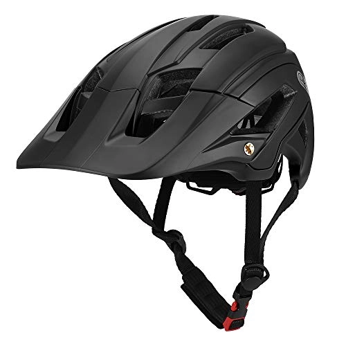 Mountain Bike Helmet : Lixada Mountain Bike Helmet 16 Vents Lightweight Cycling Helmet Bicycle Safety Protective Helmet with Detachable Visor for Adult Men / Women (Black)