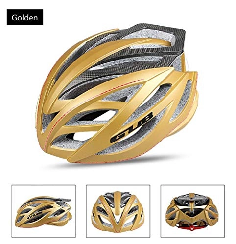 Mountain Bike Helmet : LOO LA Super light Adult Bike Helmet with Carbon fiber rear wing, CPSC Certified Road & Mountain Bicycle Helmet with sweat lining Adjustable Size for Men / Women, Yellow