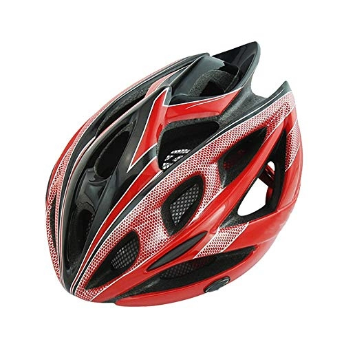 Mountain Bike Helmet : LPLHJD Motorcycle Helmet Outdoor Bicycle Riding Equipment Helmet Integrated Molding with Light Helmet Equipment (Color : Red)