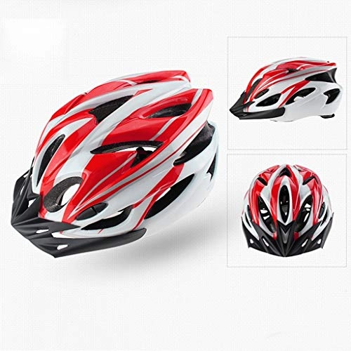 Mountain Bike Helmet : Lxhff Cycling Helmet Integrated Mountain Bike Equipment Cycling Helmet helmet (Color : Red+white) (Color : White+blue, Size : -)