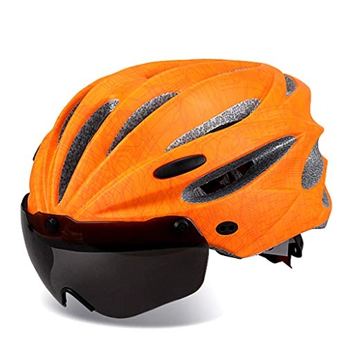 Mountain Bike Helmet : LXLAMP cycling helmets kids cycle helmet Bicycle Helmet Outdoor UV Helmet Equipped With Ultra-light Mtb Helmet Magnetic Goggles Pneumatic Helmet Orange bike helmets for kids cycling helmets