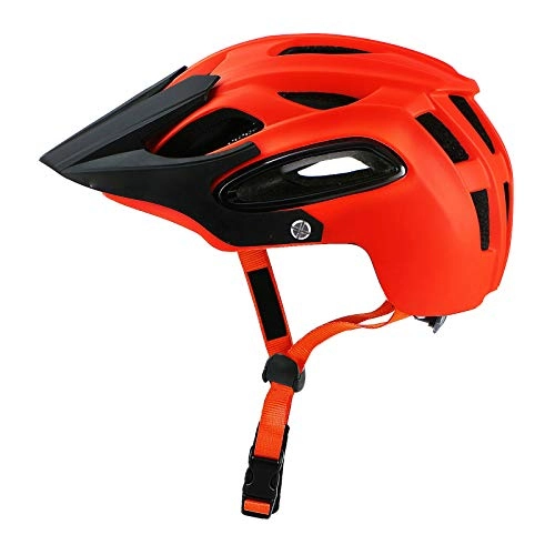 Mountain Bike Helmet : Man Bike Helmet, Bicycle Bike Helmets with Visor 18 Vents Adjustable Lightweight Youth Adult Womens Ladies Cycling Helmet for BMX MTB Mountain Road Bike, Orange, M