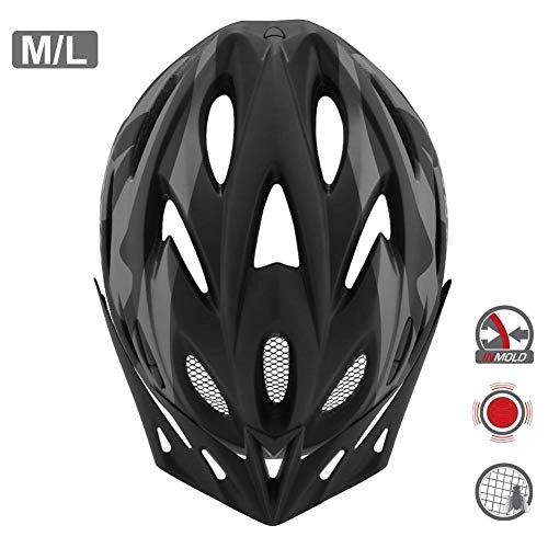 Mountain Bike Helmet : Men / Women 18 Vents Cycling Helmet 54-58cm / 58-61cm Adjustable Bike Racing Bicycle Helmet With Safety LED Light, Adjustable Specialized Mountain & Road Cycle Helmet Super Light Bike Helmet
