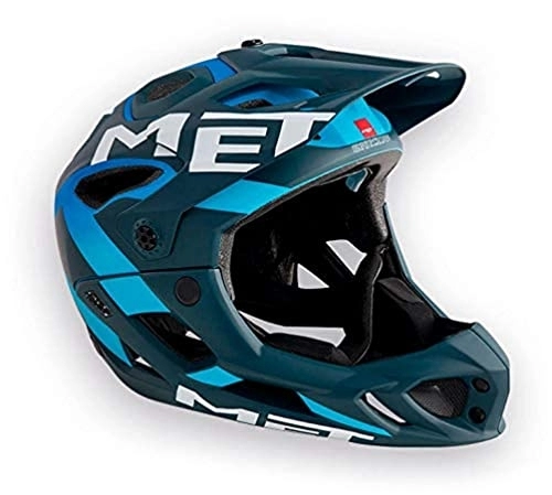 Mountain Bike Helmet : MET - Parachute Mountain Bike Helmet In Blue / Cyan Size Medium (54-58cm)